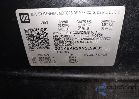 2022 Chevrolet Blazer Awd Rs from USA, damaged, VIN 3GNKBKRSXNS199035